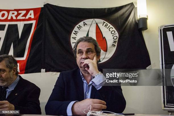 Far-right movement National secretary of Forza Nuova and Fiamma Tricolore Party Roberto Fiore, visit Hotel Mediterraneo, in Naples, Italy, on...