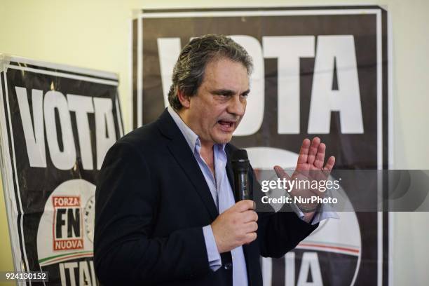 Far-right movement National secretary of Forza Nuova and Fiamma Tricolore Party Roberto Fiore, visit Hotel Mediterraneo, in Naples, Italy, on...