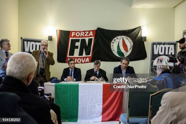 Far-right movement National secretary of Forza Nuova and Fiamma Tricolore Party Roberto Fiore, visit Hotel Mediterraneo, in Naples, Italy, on...