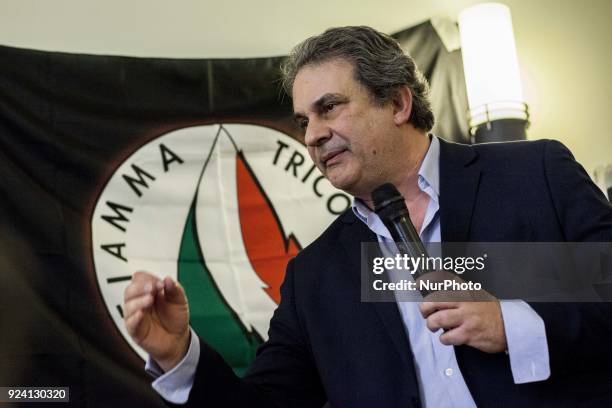 Far-right movement National secretary of Forza Nuova and Fiamma Tricolore Party Roberto Fiore, visit Hotel Mediterraneo, in Naples, Italy, on...