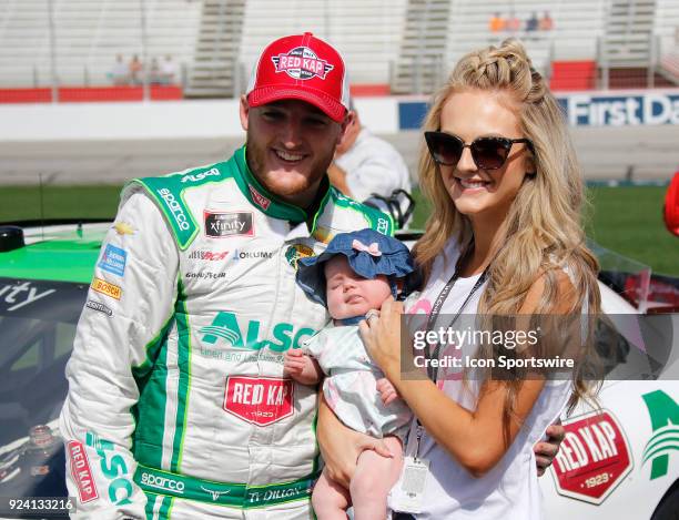 Hampton, GA Ty Dillon Richard Childress Racing Red Kap/ALSCO Chevrolet Camaro, wife Haley and daughter Oakley during the running of the 27th annual...