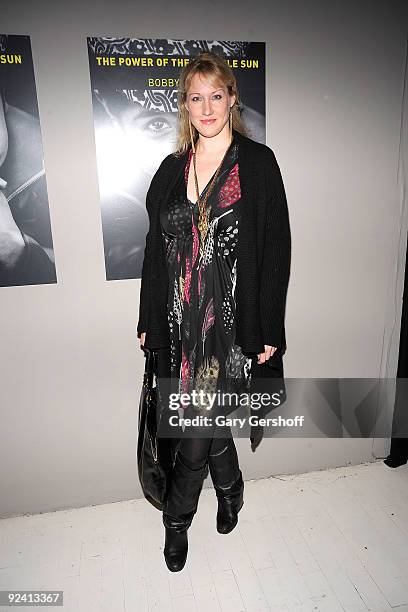 Nightclub owner Amy Sacco attends "The Power Of The Invisible Sun" book launch party at Donna Karan's Urban Zen Center at the Stephen Weiss Studio on...