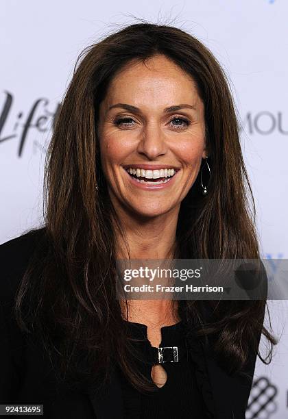 Actress Amy Brenneman arrives at the Hollywood Media Honors New York Times Columnist Nicholas Kristof, held at Moura Starr on Melrose, Pacific Design...