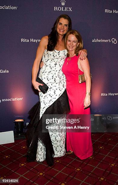 Actress Brooke Shields and Anne Hearst McInerney attend the 2009 Alzheimer's Association Rita Hayworth Gala at The Waldorf=Astoria on October 27,...