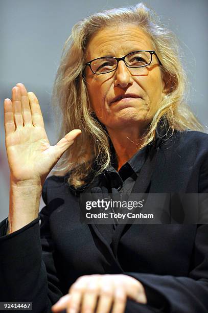 Annie Leibovitz participates in a panel discussion at the 2009 Women's Conference held at Long Beach Convention Center on October 27, 2009 in Long...