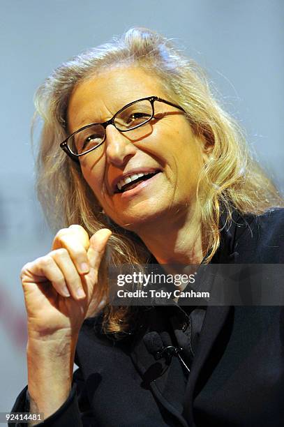 Annie Leibovitz participates in a panel discussion at the 2009 Women's Conference held at Long Beach Convention Center on October 27, 2009 in Long...
