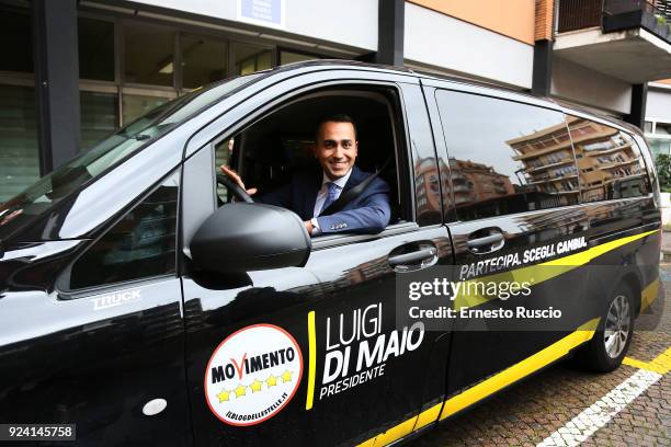 Luigi Di Maio, leader of the Italian anti-establishment Five Star Movement attends the '1/2 h in Piu' TV Show at RAI on February 25, 2018 in Rome,...