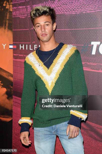 Cameron Dallas attends the Tommy Hilfiger show during Milan Fashion Week Fall/Winter 2018/19 on February 25, 2018 in Milan, Italy.