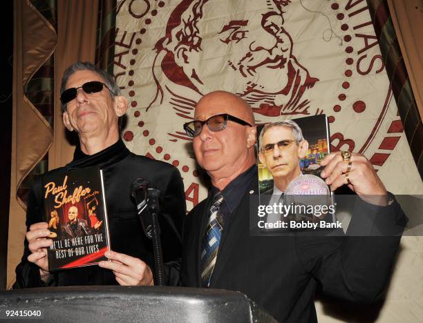 Richard Belzer and Paul Shaffer attend a book warming for Richard Belzer & Paul Shaffer at the New York Friars Club on October 27, 2009 in New York...