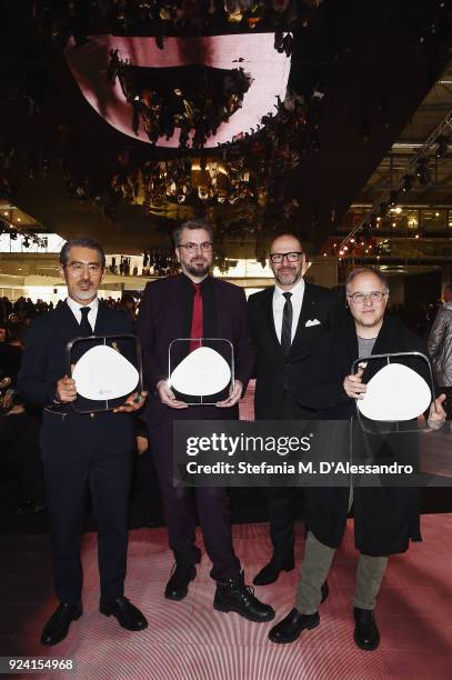 Tetsuya Okada of GLOBE SPECS Shibuya Store - Tokyo , Aniko Geue and Andreas Oehm of Ludwig Oehm Sehmanufaktur - Francoforte and Giuseppe Paglia of...