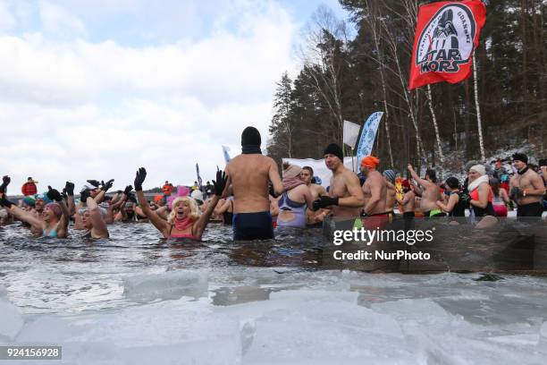 Over 100 so-called walruses take part in the winter swimming in the Garczyn lake near the village Garczyn, in Kashubia region, Poland on 25 February...