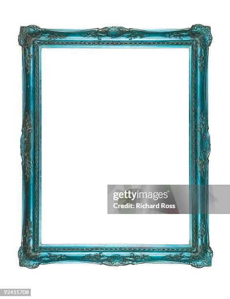 a psychedelic blue-green frame - kitsch stock pictures, royalty-free photos & images