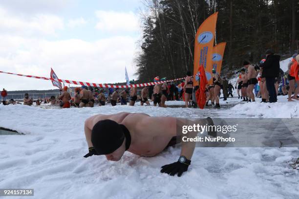 Over 100 so-called walruses take part in the winter swimming in the Garczyn lake near the village Garczyn, in Kashubia region, Poland on 25 February...