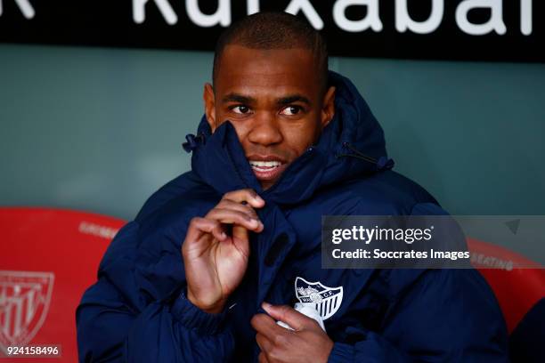 Diego Rolan of Malaga CF, during the La Liga Santander match between Athletic de Bilbao v Malaga at the Estadio San Mames on February 25, 2018 in...