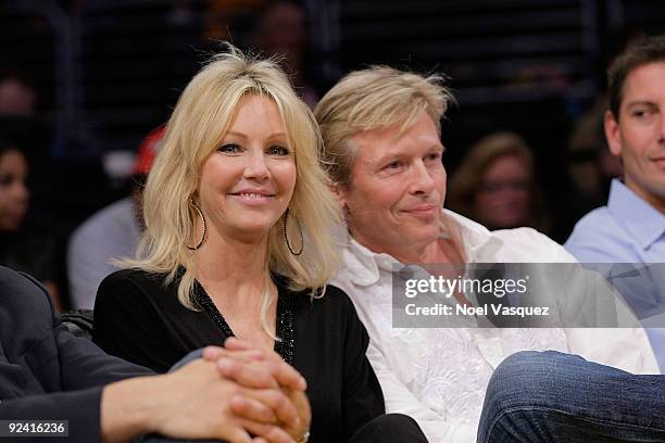 Heather Locklear and Jack Wagner attend the Los Angeles Lakers vs Los Angeles Clippers game on October 27, 2009 in Los Angeles, California.