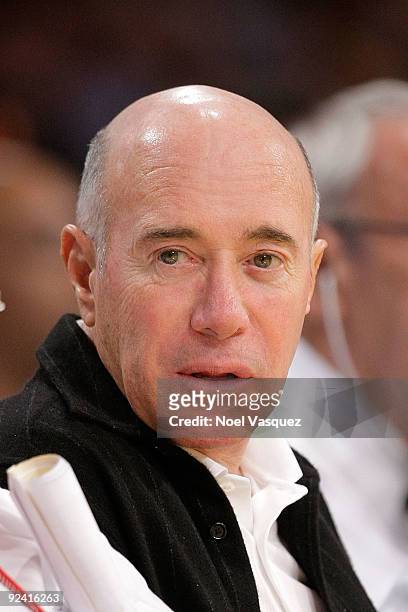 David Geffen attends the Los Angeles Lakers vs Los Angeles Clippers game on October 27, 2009 in Los Angeles, California.