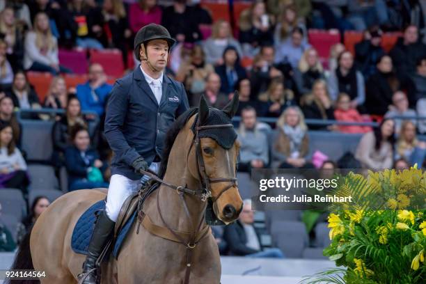 British equestrian Robert Whitaker on Catwalk IV places sixth in the FEI Longines World Cup jumping during the Gothenburg Horse Show in Scandinavium...