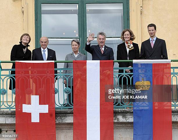 Roswitha Merz, wife of President of Switzerland Hans-Rudolf Merz, Margit Fischer wife of Austrian President Heinz Fischer and Princess Sophie wife of...