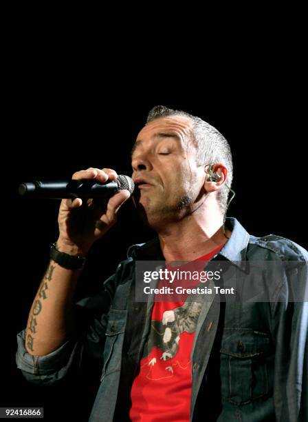 Eros Ramazzotti performs live at Ahoy on October 27, 2009 in Rotterdam, Netherlands.