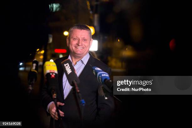 German Health Minister Hermann Groehe speaks to the media in Berlin, Germany on February 25, 2018. He will not be minister any more in aneventual...