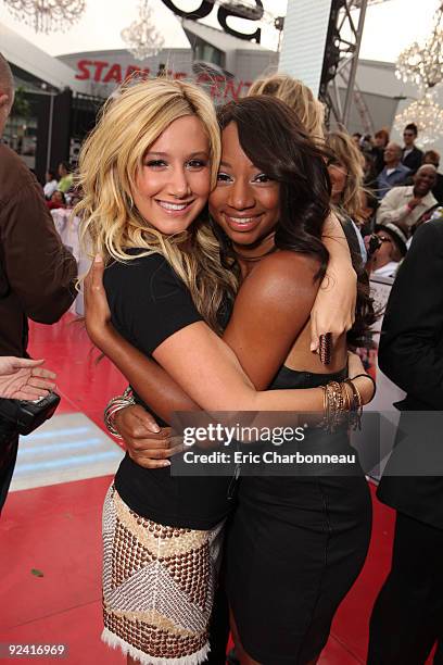 Ashley Tisdale and Monique Coleman at Columbia Pictures' Premiere of Michael Jackson's "This Is It" on October 27, 2009 at the Nokia Theatre L.A....