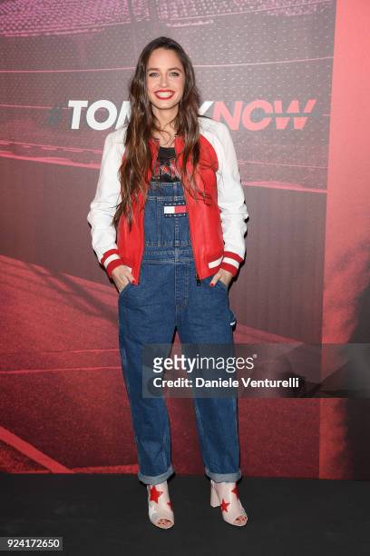 Matilde Gioli attends the Tommy Hilfiger show during Milan Fashion Week Fall/Winter 2018/19 on February 25, 2018 in Milan, Italy.