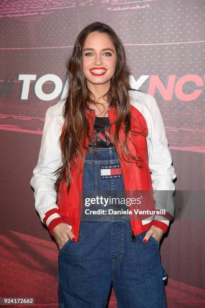 Matilde Gioli attends the Tommy Hilfiger show during Milan Fashion Week Fall/Winter 2018/19 on February 25, 2018 in Milan, Italy.