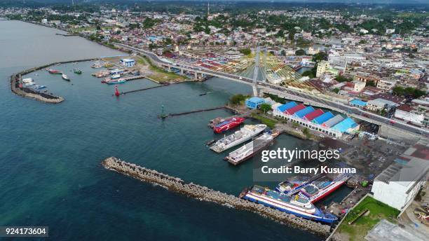 manado city. - celebes stock pictures, royalty-free photos & images