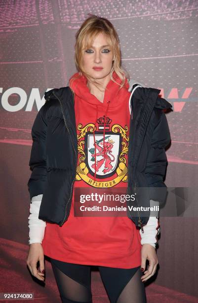 Eva Riccobono attends the Tommy Hilfiger show during Milan Fashion Week Fall/Winter 2018/19 on February 25, 2018 in Milan, Italy.