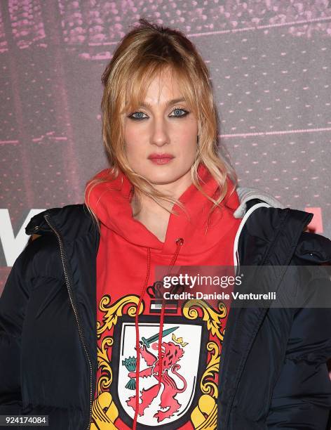 Eva Riccobono attends the Tommy Hilfiger show during Milan Fashion Week Fall/Winter 2018/19 on February 25, 2018 in Milan, Italy.