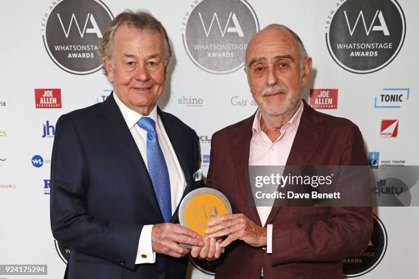 John Craig and Claude-Michel Schonberg, accepting the Best Original Cast Recording award on behalf of "Les Miserables: The Original London Cast",...