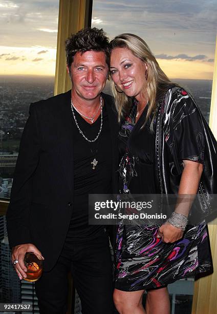 Fashion designer Wayne Cooper and Sarah Marsh attend the official launch of Ferrero Rondnoir Dinner of Discovery at the 360 degree Bar & Dining...