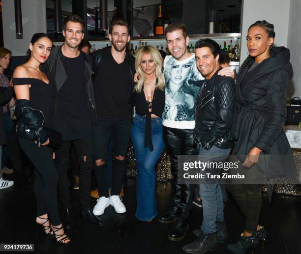 James Maslow, Aubrey O'Day, Perez Hilton, Steven Grossman and Michelle Williams attend Steven Grossman's 40th birthday party hosted by The IE Group...