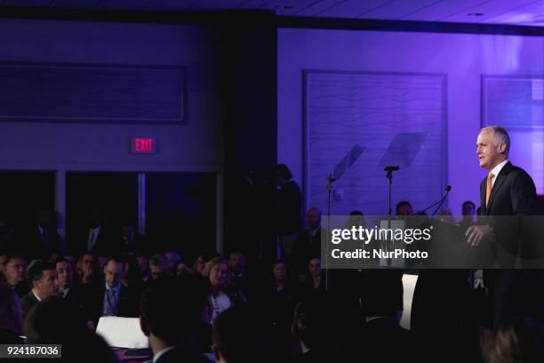 Prime Minister Malcolm Turnbull of Australia, speaks at the National Governors Association Winter Meeting, at the JW Marriott in Washington, D.C., on...