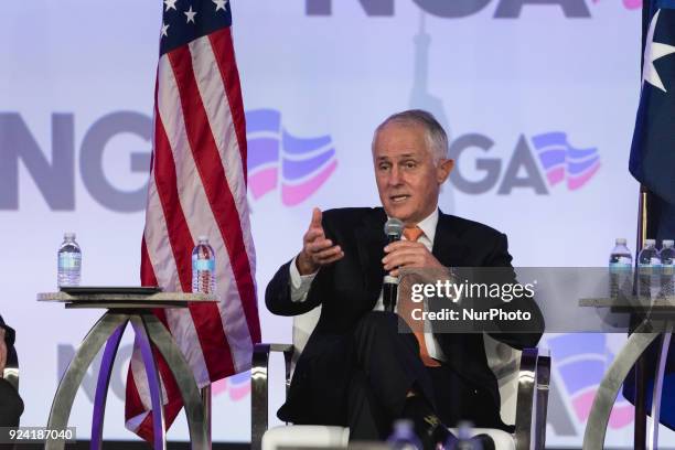 Prime Minister Malcolm Turnbull of Australia, speaks at the National Governors Association Winter Meeting, at the JW Marriott in Washington, D.C., on...