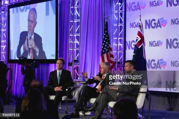 Steve Bullock, Governor of Montana, Malcolm Turnbull, Prime Minister of Australia, and Brian Sandoval, Nevada Governor and National Governors...