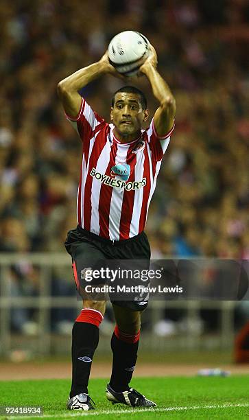 Paulo Da Silva of Sunderland in action during the Carling Cup 4th Round match between Sunderland and Aston Villa at the Stadium of Light on October...