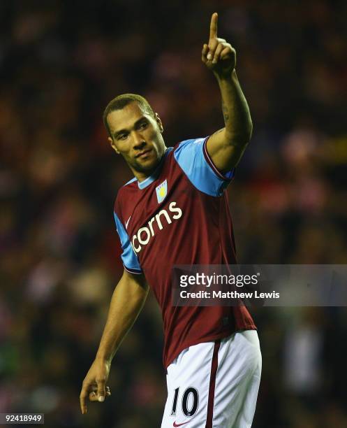 John Carew of Aston Villa in action during the Carling Cup 4th Round match between Sunderland and Aston Villa at the Stadium of Light on October 27,...