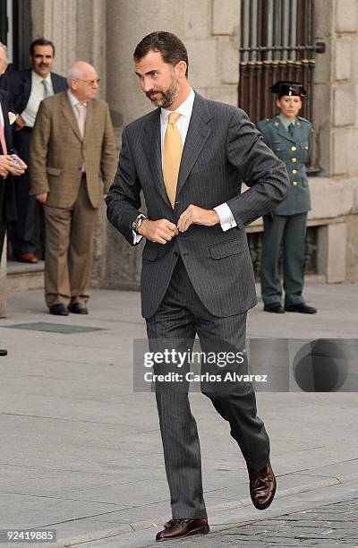 Prince Felipe of Spain attends the Red Cross Fundraising Day on October 28, 2009 in Madrid, Spain.