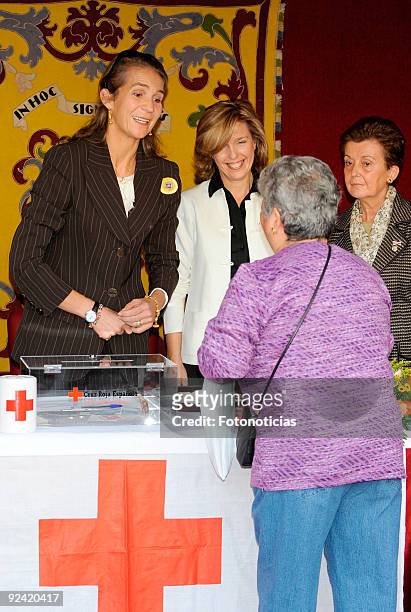 Princess Elena of Spain attends the Red Cross Fundraising Day event , at the Puerta del Sol in central Madrid, on October 28, 2009 in Madrid, Spain.