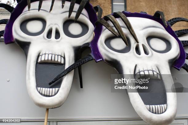 Props of mummers used by Mummers during the annual Mardi Grass parade in the Manayunk neighborhood of Philadelphia, PA, on February 25, 2018.