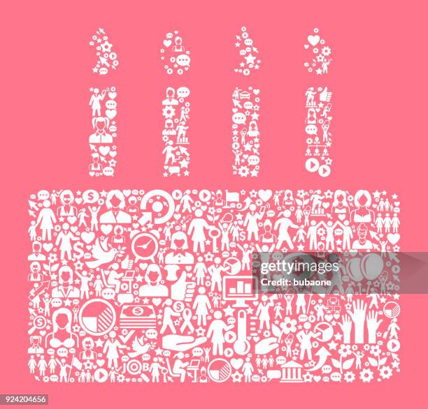 birthday cake women's rights and girl power icon pattern - pink birthday cake icon stock illustrations