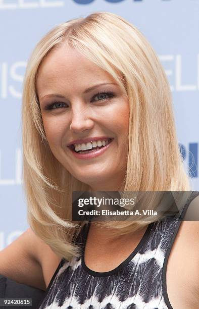 Actress Malin Akerman attends the "Couples Retreat" Photocall at Hassler Hotel on October 28, 2009 in Rome, Italy.
