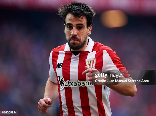 Benat Etxebarria of Athletic Club reacts during the La Liga match between Athletic Club Bilbao and Malaga CF at San Mames Stadium on February 25,...