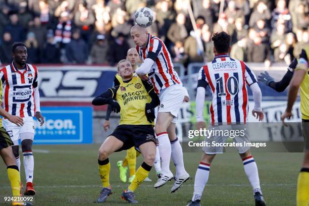 Elmo Lieftink of Willem II, Simon Gustafson of Roda JC during the Dutch Eredivisie match between Willem II v Roda JC at the Koning Willem II Stadium...