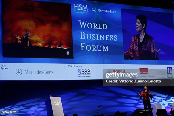 Lyn Heward speaks during the 2009 World Business Forum on October 28, 2009 in Milan, Italy.The Italian 6th edition of the WBF will run for two-days...