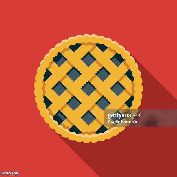 saskatoon berry pie flat design canadian icon with side shadow - amelanchier alnifolia stock illustrations