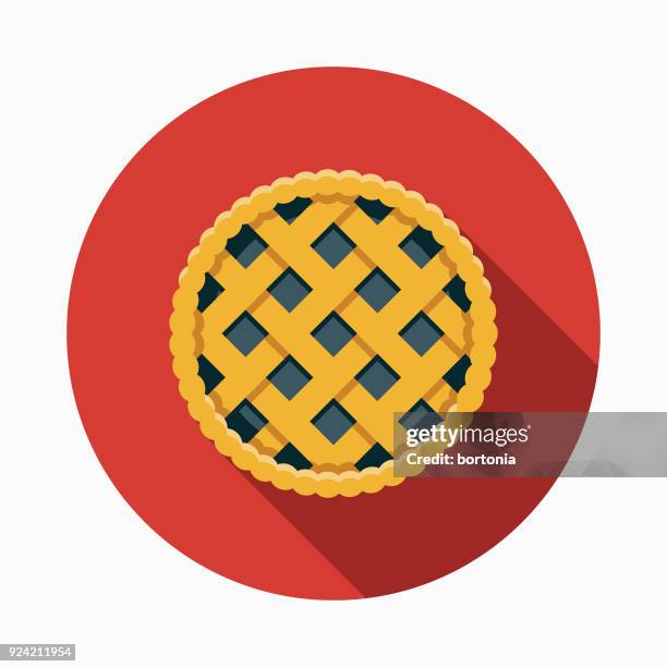saskatoon berry pie flat design canadian icon with side shadow - amelanchier alnifolia stock illustrations