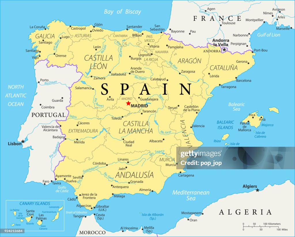 Mapa de Espanha - vetor