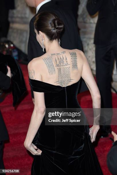 Angelina Jolie attends the EE British Academy Film Awards held at Royal Albert Hall on February 18, 2018 in London, England.